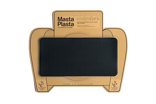 MastaPlasta Self-Adhesive Premium Leather Repair Patch - Black 8in x 4in (20 x 10 cm). Your Instant Stick-On Upholstery-Quality Leather Repair Kit for Couches, Car Interiors, Bags & DIY