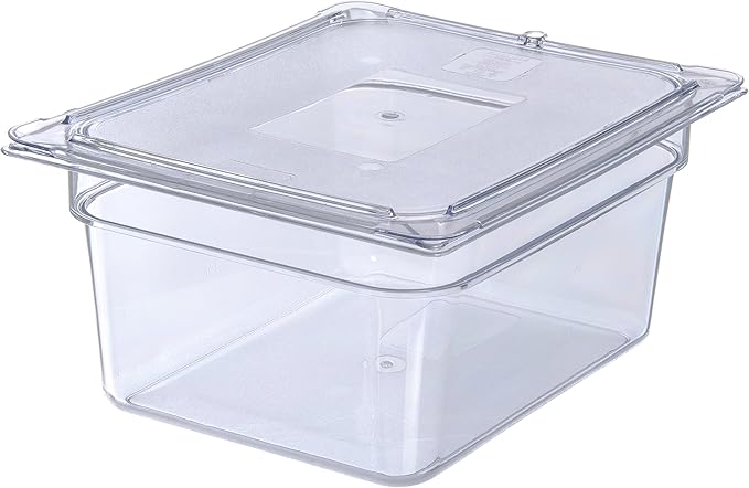 Carlisle FoodService Products StorPlus Flat Lid, Cover for Half Size Food Pans, 12.75" x 10.375", 1 Count, Clear