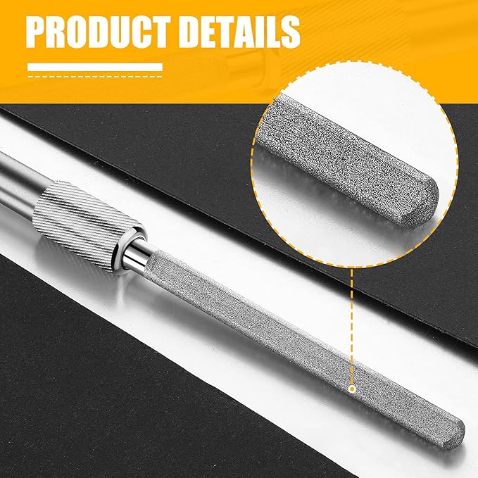 Honoson Diamond Glass File Crystal Repair File Metal Grit Tool Cemented Carbide Metal Grit Tools Crystal Glass Diamond Repair(1 Piece)
