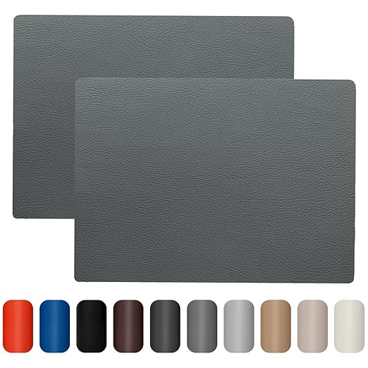 Leather Repair Patch 8x11 inch 2 Pcs, Self Adhesive Vinyl Repair Patch Kit, Leather Patches for Furniture, Couches, Car Seats, Cabinets, Wall, Handbags - Dark Grey #1