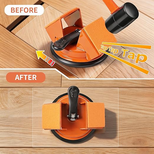 Floor Gap Fixer Tool Kit with Hammer, Cleaning Blade and 5 Reusable Nano Pads, 45° Striking Heavy Duty Laminate Vinyl Plank Flooring Gap Repair, Easy DIY No Damage Flooring Installation Tool