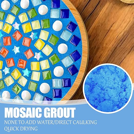 Mosaic Crystal Grout, Mosaics Tile Tools, Mosaic Tile Accessories – Essential for Handmade Grouting and Perfect for DIY Craft Projects (Blue, 8.8oz)