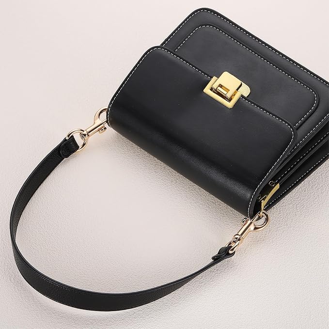uxcell 19.29 Inch PU Leather Short Bag Strap with Clasp, Purse Handles Handbags Replacement Straps for Clutch Bag Underarm Bags, Grey, Grey Buckle