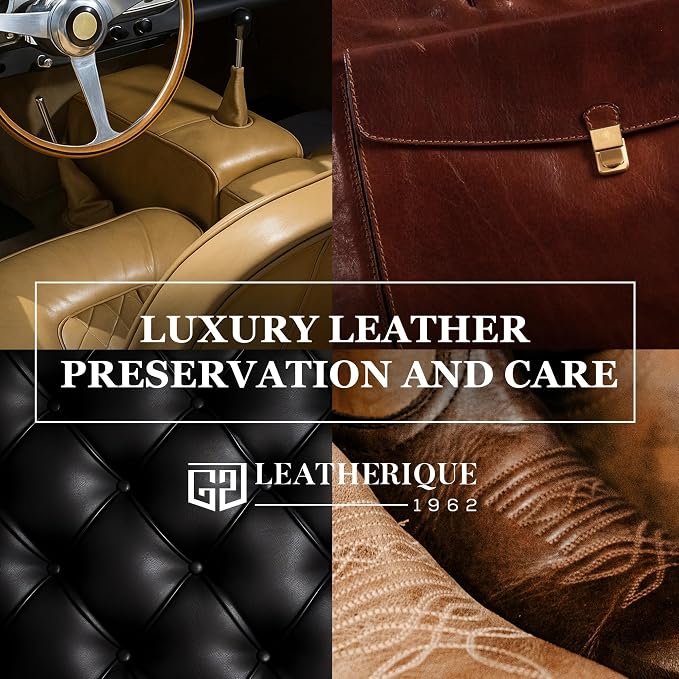 Leather Care & Preservation Set - 16 oz | Leatherique Rejuvenator Oil & Prestine Clean 2-Step System | Softens, Conditions & Preserves Leather | Perfect for Cars, Furniture, Saddles & More