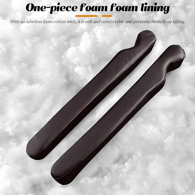Car Seat Gap Filler, 2PCS Soft Foam Leather Vehicle Seat Crevice Blocker Stop Things from Dropping, Automotive No Drop Plug Guard Gap Stopper, Universal for Truck SUV RV (Coffee)