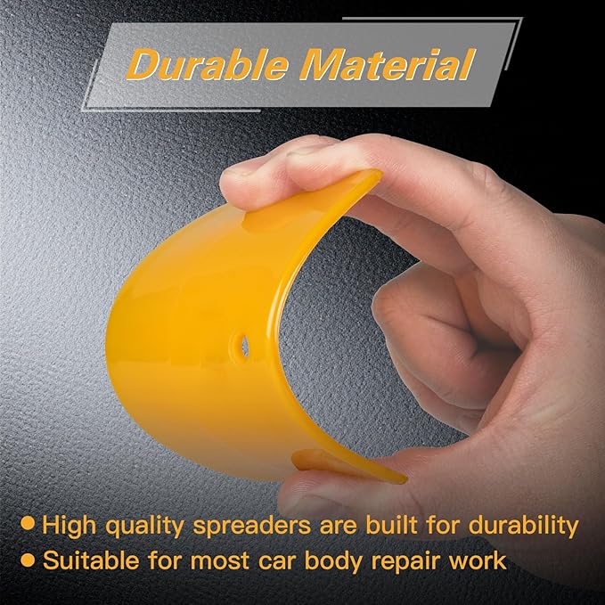 Body Filler Spreaders (Pack of 100) - 6 Inch Yellow Reusable Auto Body Plastic Filler Spreader Tool for Automotive Body Applying Fillers, Putties, Glazes, Caulks - Autobody Paint Repairs