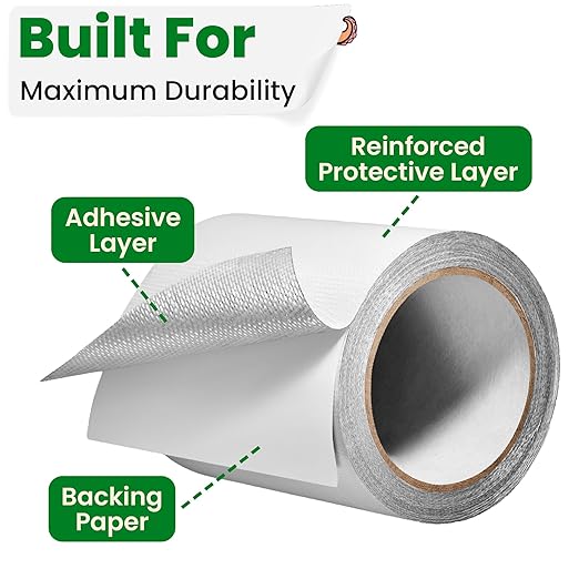 Awning Covers & Tarp Repair Tape - Waterproof Self Adhesive Patch Repair Kit | Patch Tapes for Awnings, Outdoor Canopies, Patio Window Awnings, Gazebos, Tents, RV, Canvas, Boat Covers (White, 5 Inch)