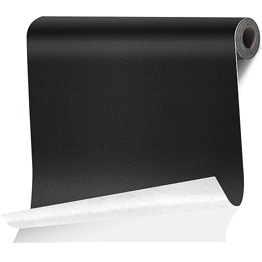 Leather Repair Tape Patch, 35.4" x 79" Self Adhesive Leather Patches for Furniture,Vinyl Repair Kit for Car Seat, Couch, Chairs, Boat Seat, Sofa Black