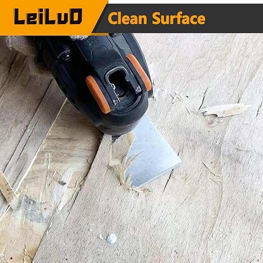 LEILUO 10 Pack Oscillating Tool Blade 8 Rigid and 2 Flexible Multitool Scraper Blades for Caulk Paint Adhesive Removal Compatible with DeWalt Makita Dremel and More