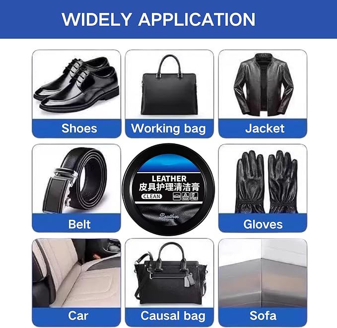 Leader Cleaning and Care Cream, Leather Cleaning Cream for Car Interior, Multifunctional Cleaning Paste for Leather Care, Furniture Leather Repair Kit, Leather Conditioner Cream