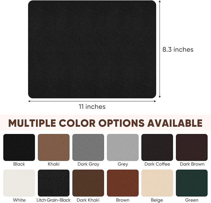 Leather Repair Patch Self Adhesive,8.3″ x 11″ Vinyl Patch Kit,Leather Repair Kit for Furniture,Car Seat,Couch,Office Chair.（Litch Grain-Black）