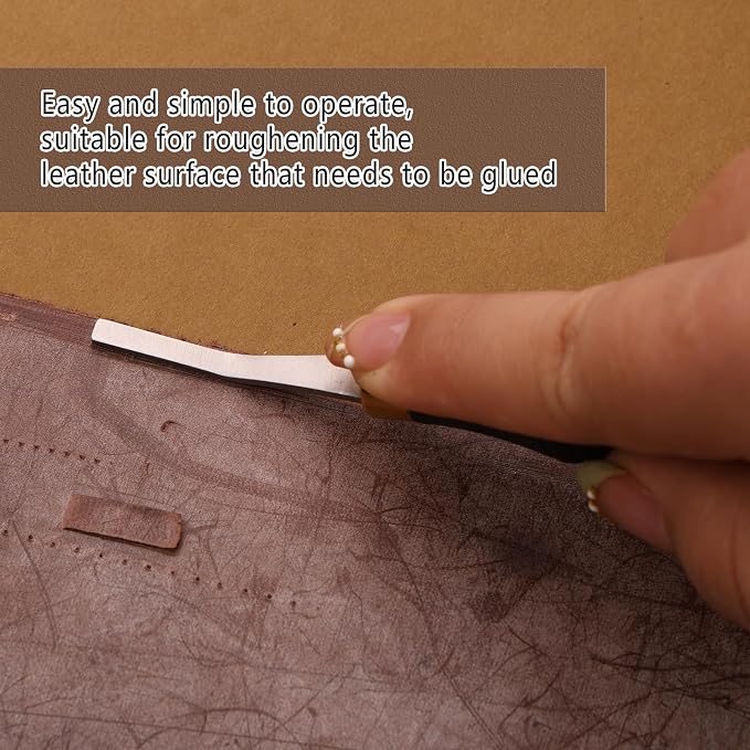 DIUDUS Pro Detail Rougher, Leather Roughing Tool Roughing Leather Craft Surface Tool, Leather Polish File Tool with Ergonomic Handle Leather Working Leathercraft Tools for Edge Polishing(5mm)