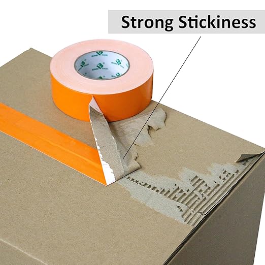BOMEI PACK Orange Duct Tape, Heavy Duty Strong Waterproof Industrial Color Duct Tape 9.0mil x 1.88inch x 60yds for Packing and Repairing