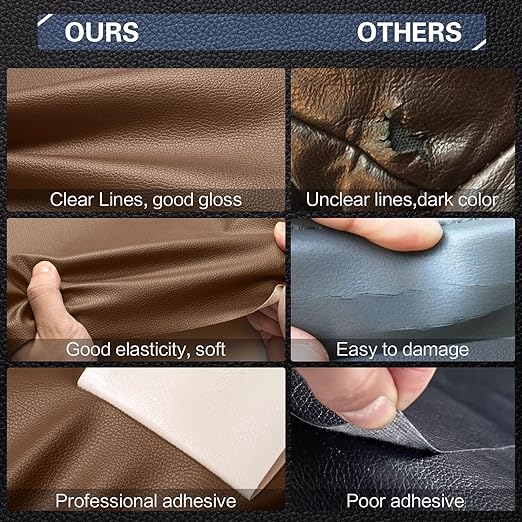 Leather Repair Kit for Furniture 4"x 63" Leather Tape Repair Patch Self Adhesive Sofa Vinyl Repair Patch Kit for Car Seat,Couch,Boat Seat,Chair - Coffee