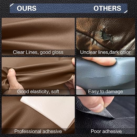 Leather Repair Kit for Furniture 16"x 63" Leather Tape Repair Patch Self Adhesive Sofa Vinyl Repair Patch Kit for Car Seat,Couch,Boat Seat,Chair - Dark Brown