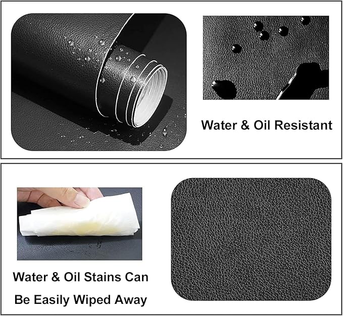 Lifeshoon Leather Repair Patch, 35X158 Inch Self Adhesive Leather Repair, Large Vinyl Patch Tape for Couches, Furniture, Car Seats, Cabinets, Wall, Handbags （Black, 35X158 Inch）