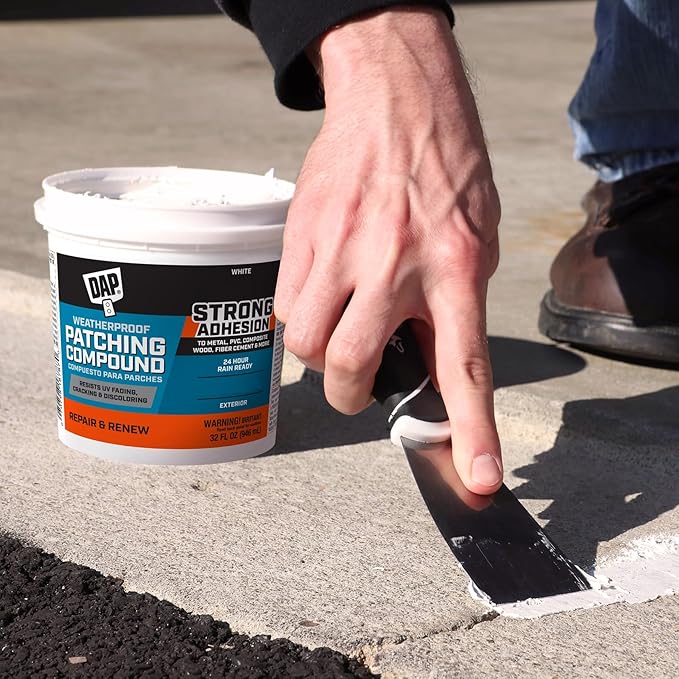 DAP Weatherproof Patching Compound, White, 32 Oz (7079818787)