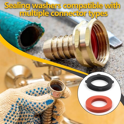 160 Pieces Hose Bib Washer & Faucet Washers Assorted Kit (14 Sizes) - Includes Hose Gaskets, Flat & Beveled Rubber Washers, Brass Bibb Screws for Outdoor Spigot, Garden Valve, Leak Plumbes