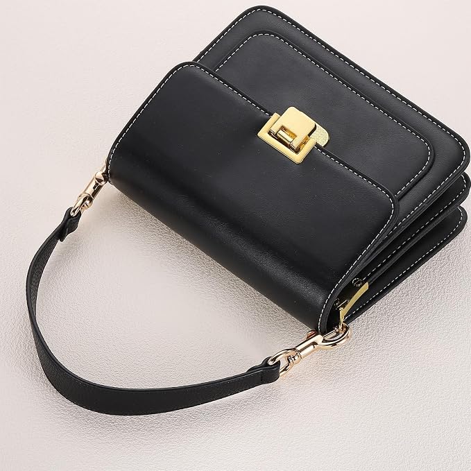 uxcell 14.17 Inch PU Leather Short Bag Strap with Clasp, Purse Handles Handbags Replacement Straps for Clutch Bag Underarm Bags, Grey, Silver Buckle