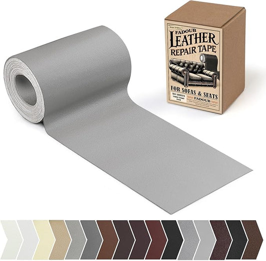 Leather Repair Patch, 3 x 60In Self Adhesive Leather Repair Tape Kit for Furniture, Couch, Sofa, Office, Car Seats, Car Interior,Vinyl Repair Kit (Gray-Fine Grain)