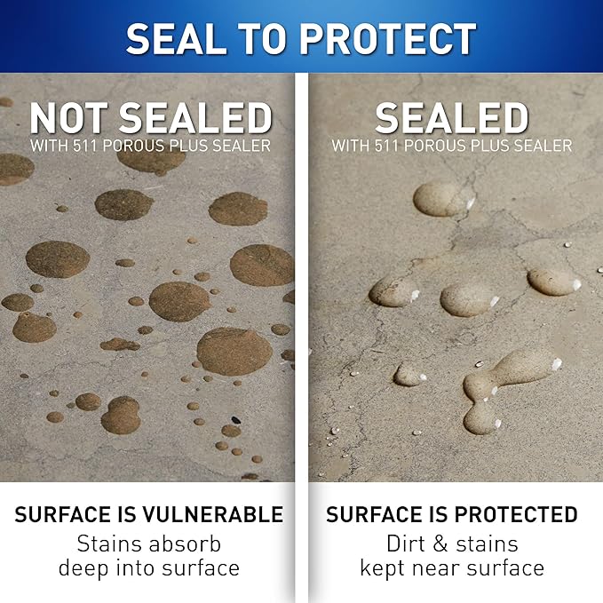 Miracle Sealants 511 Porous Plus Premium Penetrating Sealer for Countertops, Stone & Tile Gallon, 4 Pack