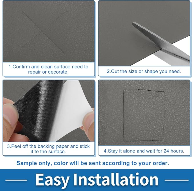 Self Adhesive Leather Repair Patch Strong Stickiness 60"x16" Leather Repair Tape PU Leather Gray 1 Pcs