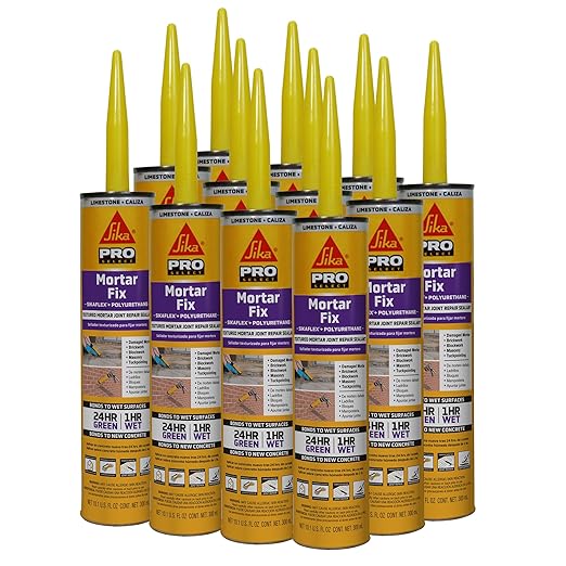 SIKA Sikaflex Mortar Fix - Limestone Polyurethane Sealant for Repairing Joints & Gaps in Mortar - 10.1 fl. oz - Flexible, Paintable, Textured for Seamless Blending (Pack of 12)