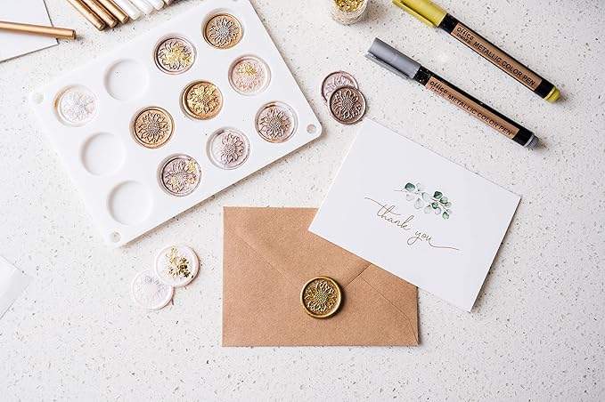Hoppler 20 Bronze Gold 7mm Sealing Wax Sticks for Crafts, Envelopes, and Gifts