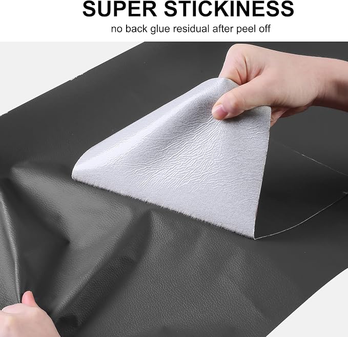 YAFLC Leather Repair Patch for Furniture, 4" x 63" Self Adhesive Leather Repair Kit Vinyl Repair Tape for Car Seat Sofa Jackets Couches Chair Dark Grey