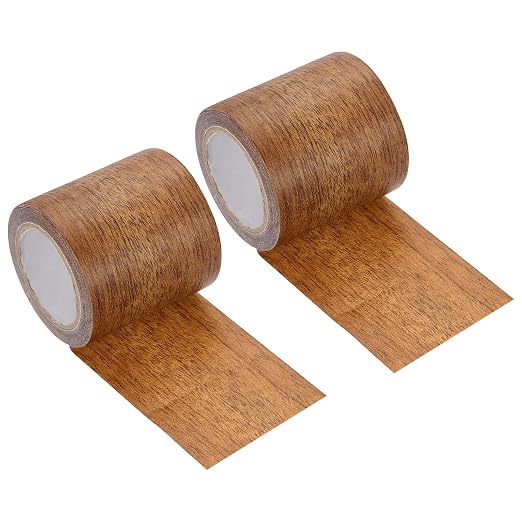 uxcell 2 Pcs Wood Grain Repair Tape, 2.2" x 15ft Self Adhesive Wood Grain Colored Duct Tape Waterproof Repair Patch for Furniture Floor Scratch Fix, Baseboards, DIY Decor, Mahogany