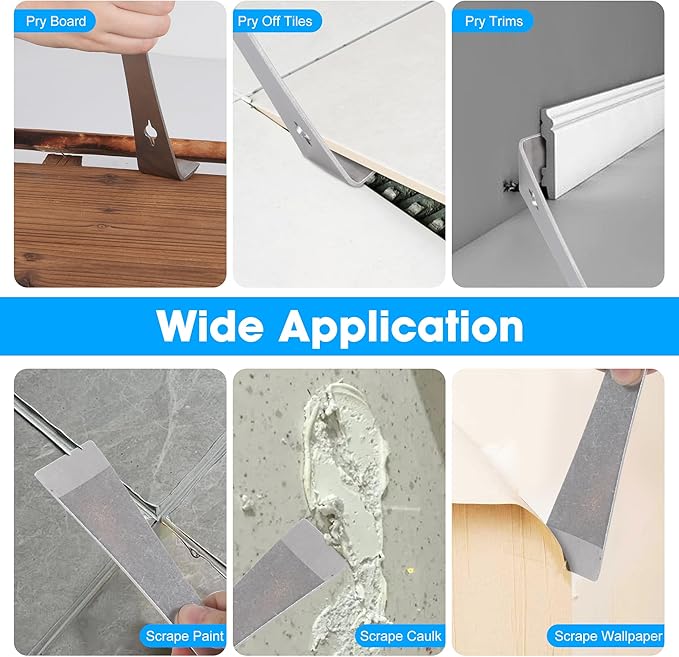 3-In-1 Pry Bar, 10 Inch Premium Crowbar with Nail Puller for Prying, Scraping, Lifting, Pulling, Heavy Duty Stainless Steel Pry Bars for Home Remolding, Woodworking, Beekeeping