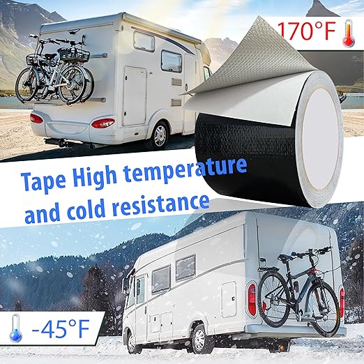 WaterproofRepair Tape for Fabric, 3.1IN x24.6FT, Heavy Duty Outdoor Repair Tape, for RV Roof, Tarp, Tent, Sail and Boat Cover Outdoor Repair Patch, Multipurpose Awning Repair Tape (Black)