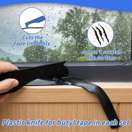 Black Butyl Seal Putty Tape - 1/8" x 3/4" x 30 ft (4-Pack) - Camper/RV Window Repair, EPDM Rubber Roof Pipe Patching, Pool & Boat Sealing