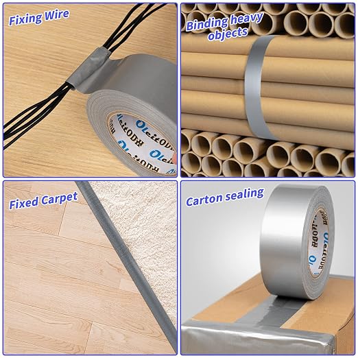 22 Pack Silver Duct Tape Bulk, 2 inch X 660 Yards, Heavy Duty Waterproof, Strong No Residue All-Weather Duct Tape, Tear by Hand, Multi-Use for Indoor & Outdoor Repairs, Industrial, Professional Use