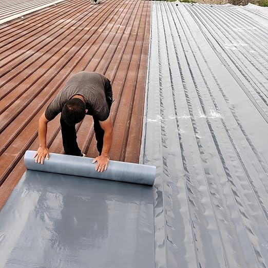 Waterproof Sealant Tape Self Adhesive Rubberized Asphalt Tape for RV Roof Metal Roof Corrugated Roof Leak Repair UV Resistant Heavy Duty Waterproofing Membrane(Gray, 7.874in*196.85in)