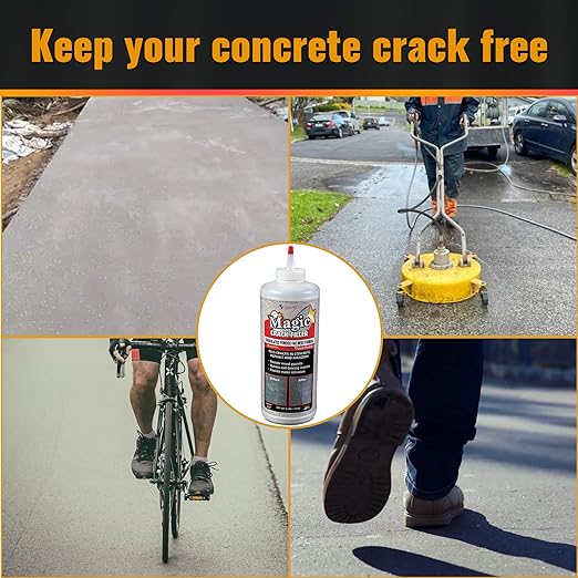 Magic Crack Filler 2.5LB Concrete Slab Gray, for Filling in Concrete Cracks on Driveways, Walkways and Patios. Installs Easily Dry Granular No Mess and DIY (Gray, 3)