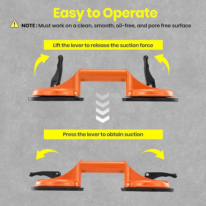 Saker Laminate Floor Gap Repair Tool,Suction Cup Lifter and Rubber Mallet,Floor Gap Repair Kit,for Floating Wood Floors and Moving Glasses (Light Orange)