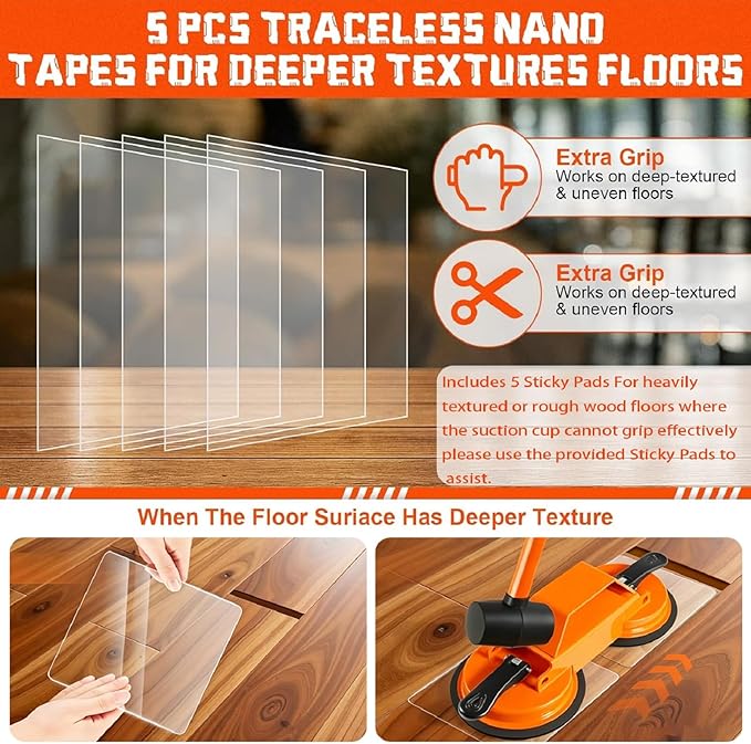 Floor Gap Fixer Tool, Heavy Duty Suction Cup Flooring Tool For Laminate & Vinyl Plank Grabber Gap Repair Kit, 300 Lbs Suction, Anti-Drop Metal Shell, Durable & Non-Destructive Flooring Tools.
