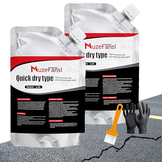 Asphalt Crack Filler,Concrete Crack Sealant,Asphalt Self-Leveling Cement Filler for Driveways, Walls, Patios, Garage Floors – Quick-Dry, Strong Bond(2 PCS)