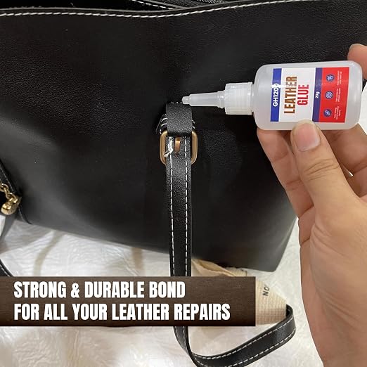 GH1200 Leather Glue Repair - 20g x 2 PCs Strong Upholstery Glue for Cars - Clear for Crack & Patch Repair - Flexible Bonds Waterproof Leather Adhesive for Purses, Jackets, Bags, Shoes and More