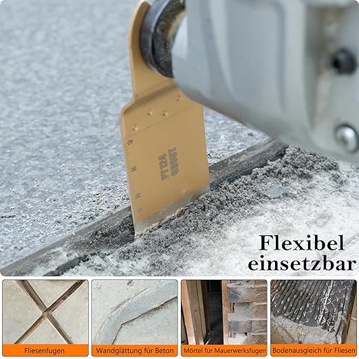 Carbide Grout Blades,5PCS Flush Cutting Oscillating Multi Tool Saw Blades for Grout Removal, Flush Cut, Cleaning Mortar