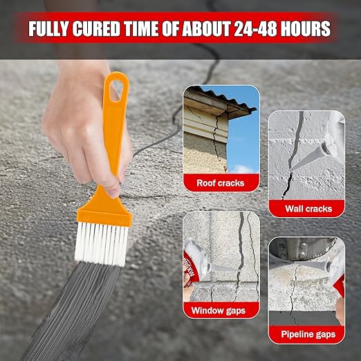 Concrete Crack Filler and Sealant Self-Leveling 2Packs, Slab Concrete Crack Waterproof Repair Sealant, Cement Crack Filler Caulking Glue for Cement-Based Materials