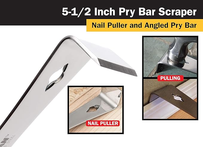 Titan Tools 11505 5-1/2-Inch Stainless Steel Pry Bar Scraper