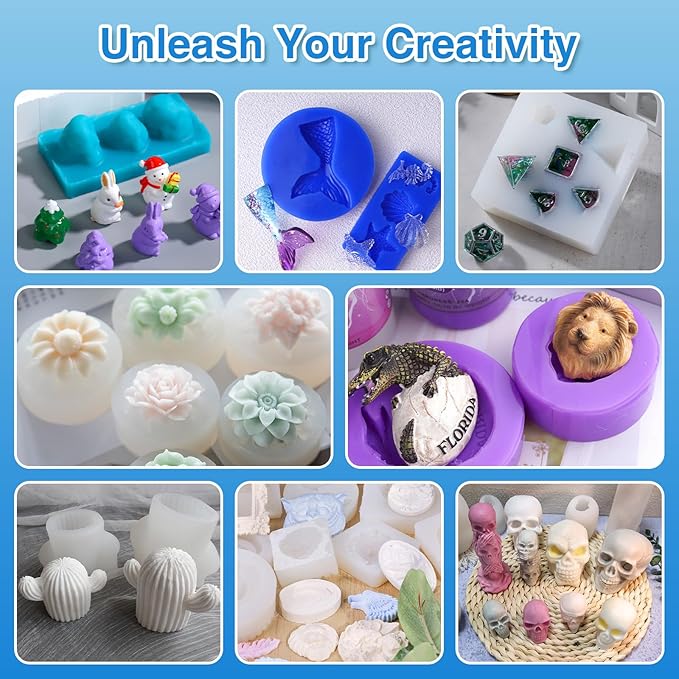 LET'S RESIN Silicone Mold Making Kit 36oz, 20A Flexible & Bubble Free Silicone Rubber, Translucent & 4H Fast Cure Liquid Silicone for Mold Maker, Mixing Ratio 1:1