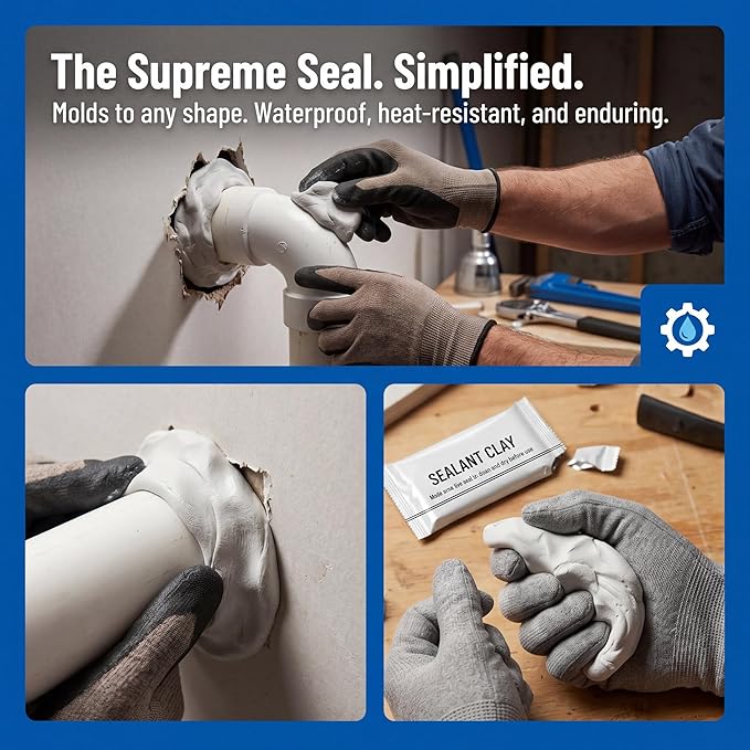 Duct Seal Putty Waterproof Sealant Clay Mastic for AC Holes Repair Sealing Clay Quick Mending Mud for wall Hole and Drain Connection Repair