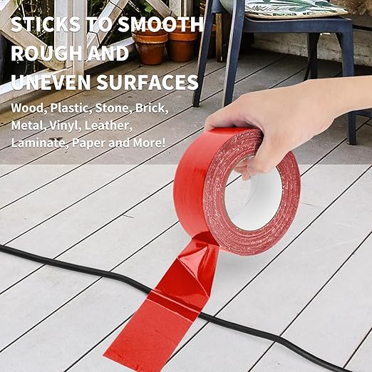 Red Duct Tape Heavy Duty Waterproof, 40 Yards X 2 Inch, 9 Mils Thickness Strong Adhesive Sticky, No Residue, Easy Tear by Hand for Home Repairs Indoor Outdoor Crafts Packing HVAC and Construction