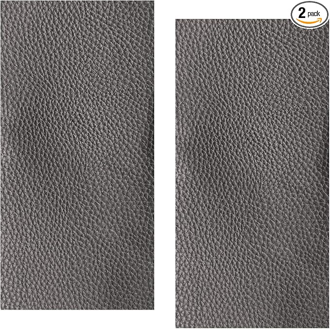 2PCS PU Leather Car Seat Repair Patch, 7.87''×3.93'' Breathable Water-Resistant Repair Tape, Portable Self-Adhesive Vehicle Interior Repairing Tool for Furniture, Couch, Sofa (Gray)