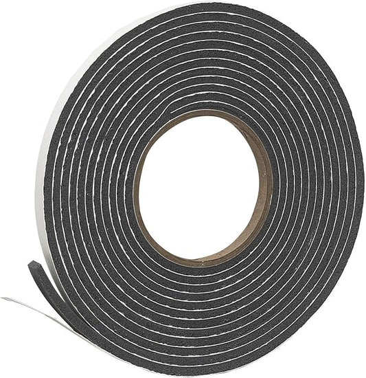 Frost King Vinyl Foam Tape - Closed Cell - Moderate Compression, 3/8" W, 3/16" Thick, 17' L, Grey, 2 Pack