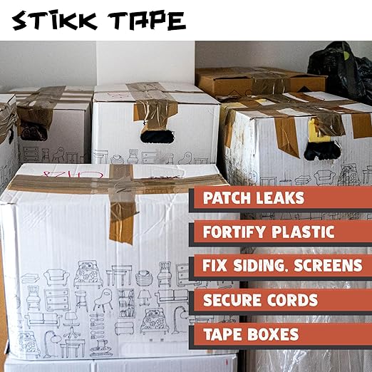 STIKK Duct Tape - Orange Duck Tape - 3 inch x 25 Yards - Heavy Duty Tape for Repairs, Household Projects - for Commercial HVAC and Construction - Effective Heavy Duty Waterproof Duct Tape
