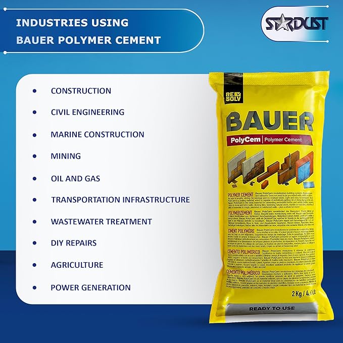 Bauer Instant Polymer Cement 4-Pack - Ready-to-Use Alternative to Mortar & Adhesives - Versatile for Concrete & Stone Tile Crack Repair & Brick Repair, Convenient & Durable